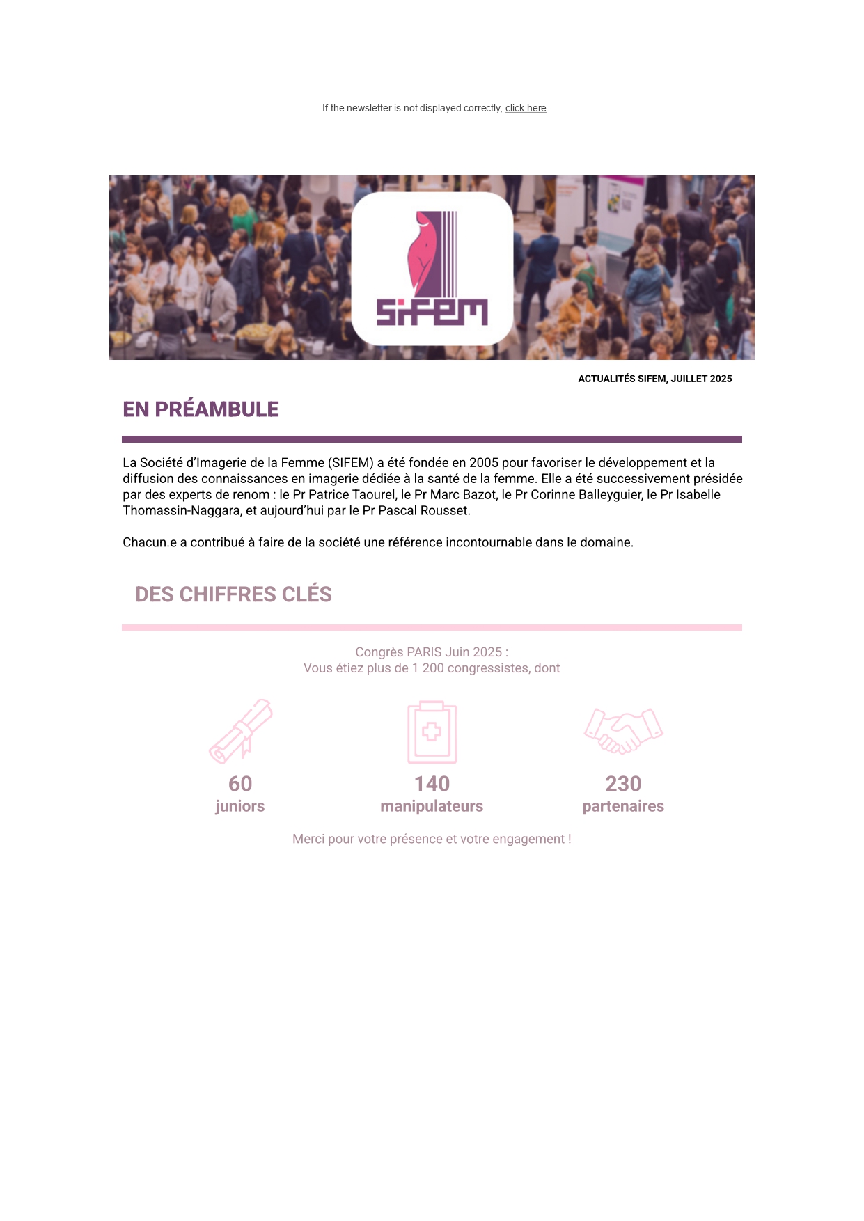 Sifem Actualités SIFEM Juillet 2025 | SIFEM – Société d'Imagerie de la Femme ...